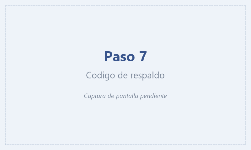 Backup code provided by the system when enabling 2FA